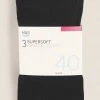 M&S Collection 3pk 40 Denier Supersoft Opaque Tights -Outlet The Tidy Tots Store SD 02 T60 2249 Y0 X EC 0