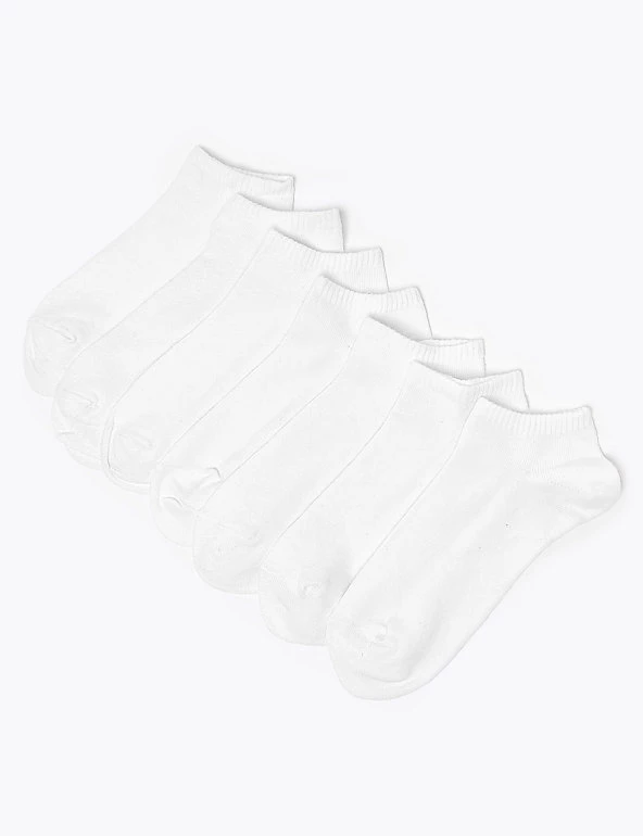 M&S Collection Socks & Tights 7pk Of Cotton Rich Trainer Liner Socks 4 M&S Collection Socks & Tights 7pk Of Cotton Rich Trainer Liner Socks - Image 2