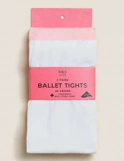 M&S Collection Socks & Tights 2pk Ballet Opaque Tights