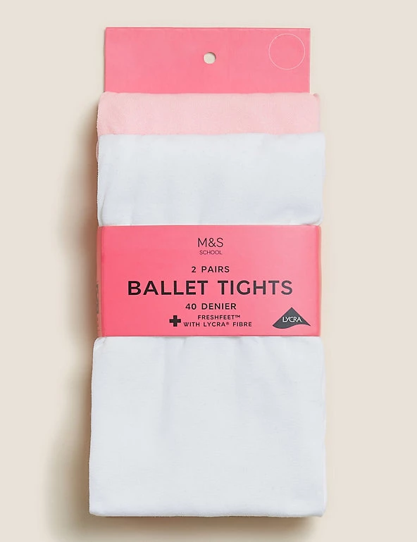 M&S Collection Socks & Tights 2pk Ballet Opaque Tights 3 M&S Collection Socks & Tights 2pk Ballet Opaque Tights
