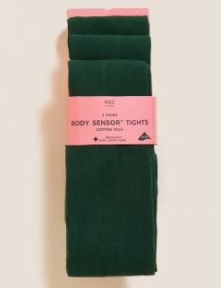 M&S Collection Socks & Tights 3pk Of Body Sensorâ„¢ School Tights