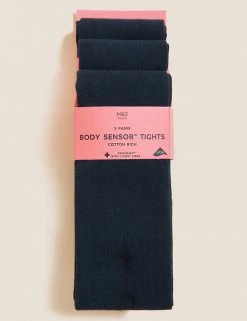 M&S Collection Socks & Tights 3pk Of Body Sensorâ„¢ School Tights