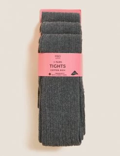 M&S Collection Socks & Tights 3pk Of Cable Knit Tights