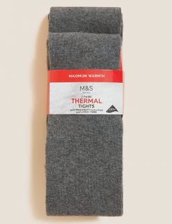 M&S Collection 2pk Wool Thermal Tights