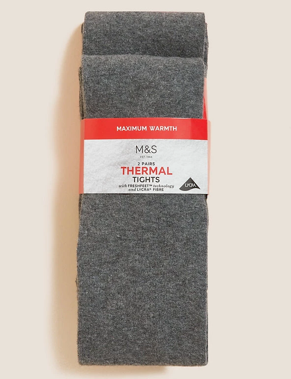 M&S Collection 2pk Wool Thermal Tights 3 M&S Collection 2pk Wool Thermal Tights