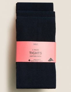 M&S Collection Socks & Tights 3pk Of School Tights