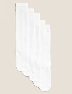 M&S Collection Socks & Tights 5pk Of Knee High Socks -Outlet The Tidy Tots Store SD 04 T64 8021A Z0 X EC 0