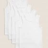 M&S Collection Underwear 5pk Pure Cotton Vests (2-16 Yrs) -Outlet The Tidy Tots Store SD 04 T71 1208V Z0 X EC 0