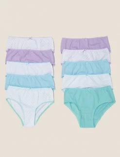 M&S Collection Underwear 10pk Pure Cotton Knickers (2-16 Yrs)