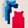 M&S Collection Underwear 5pk Pure Cotton Vests (2-16 Yrs) -Outlet The Tidy Tots Store SD 04 T71 1407V B4 X EC 0
