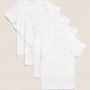 M&S Collection Underwear 4pk Pure Cotton Short Sleeve Vests (2-16 Yrs) -Outlet The Tidy Tots Store SD 04 T71 1409V Z0 X EC 0