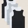 M&S Collection Underwear 5pk Pure Cotton Vests (2-16 Yrs)