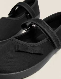 M&S Collection Footwear Kids' Riptape Plimsoll School Shoes (7 Small - 4 Large) -Outlet The Tidy Tots Store SD 04 T72 2121B Y0 X EC 2