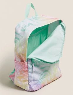 M&S Collection Accessories Kids' Water Repellent Marble Print School Backpack -Outlet The Tidy Tots Store SD 04 T72 6131B ZZ X EC 3