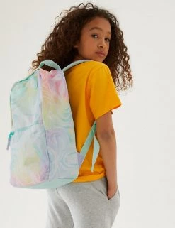 M&S Collection Accessories Kids' Water Repellent Marble Print School Backpack -Outlet The Tidy Tots Store SD 04 T72 6131B ZZ X EC 4
