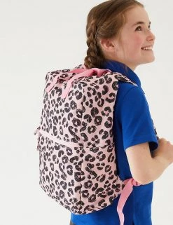 M&S Collection Accessories Kids' Water Repellent Leopard School Backpack -Outlet The Tidy Tots Store SD 04 T72 6134B A0 X EC 4