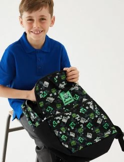 M&S Collection Accessories Kids’ Minecraft™ Water Repellent School Backpack -Outlet The Tidy Tots Store SD 04 T72 6137F Y0 X EC 4