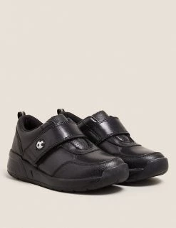 M&S Collection Kids' Leather Riptape Football School Shoes (8 Small - 1 Large)