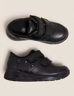 M&S Collection Footwear Kids' Leather Light Up Riptape School Shoes (8 Small - 1 Large) -Outlet The Tidy Tots Store SD 04 T72 8595B Y0 X EC 1