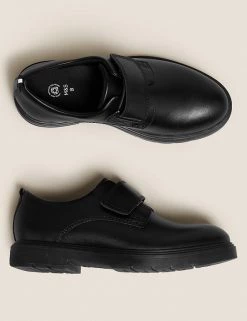 M&S Collection Kids' Leather Riptape School Shoes (13 Small-9 Large) -Outlet The Tidy Tots Store SD 04 T72 8802B Y0 X EC 1