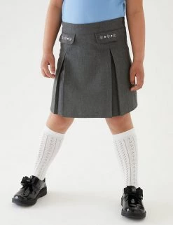 M&S Collection Skirts Girls' Embroided School Skirt (2-18 Yrs) -Outlet The Tidy Tots Store SD 04 T76 0104 T0 X EC 1