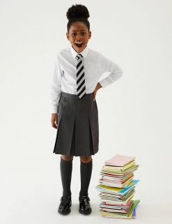 M&S Collection Skirts Girls' Permanent Pleats School Skirt (2-16 Yrs) -Outlet The Tidy Tots Store SD 04 T76 0132 T0 X EC 0