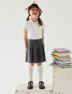 M&S Collection Skirts Girls' Cotton Pleated School Skirt (2-14 Yrs) 17 M&S Collection Skirts Girls' Cotton Pleated School Skirt (2-14 Yrs) -Outlet The Tidy Tots Store SD 04 T76 0321 T0 X EC 0