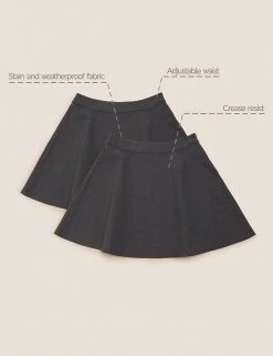M&S Collection 2pk Girls' Regular Fit School Skater Skirts (2-18 Yrs) -Outlet The Tidy Tots Store SD 04 T76 0324 T0 X EC 90