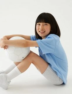 M&S Collection PE Kit 2pk Girls' Cotton With Stretch School Shorts (2-16 Yrs) -Outlet The Tidy Tots Store SD 04 T76 1033 T0 X EC 0