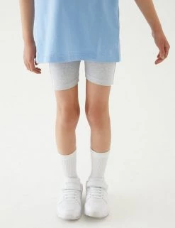 M&S Collection PE Kit 2pk Girls' Cotton With Stretch School Shorts (2-16 Yrs) -Outlet The Tidy Tots Store SD 04 T76 1033 T0 X EC 1