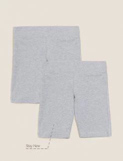 M&S Collection PE Kit 2pk Girls' Cotton With Stretch School Shorts (2-16 Yrs) -Outlet The Tidy Tots Store SD 04 T76 1033 T0 X EC 90
