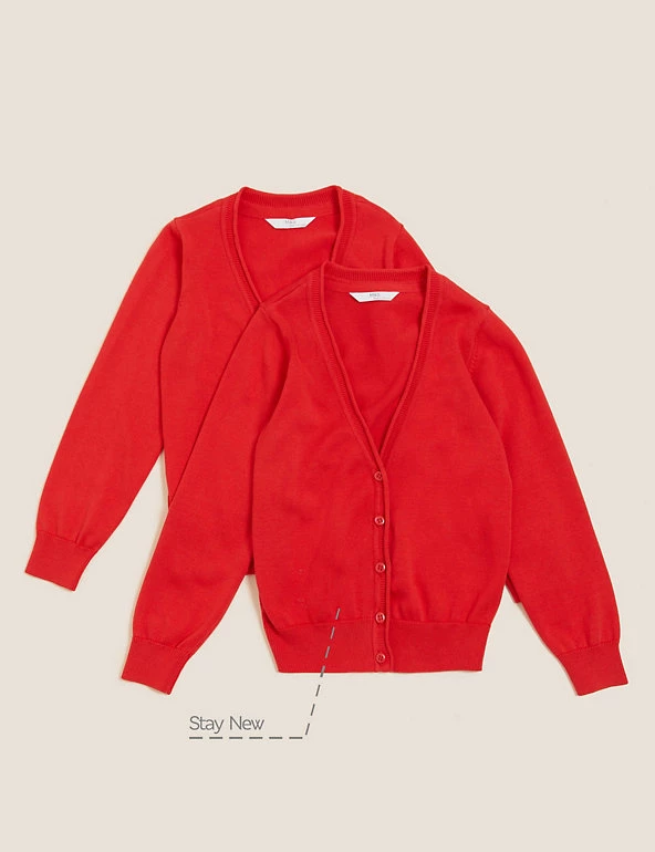 M&S Collection Cardigans 2pk Girls' Pure Cotton School Cardigan (3-18 Yrs) 20 M&S Collection Cardigans 2pk Girls' Pure Cotton School Cardigan (3-18 Yrs) - Image 18