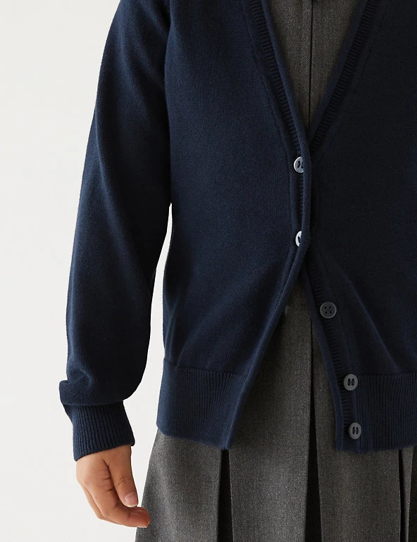 M&S Collection Cardigans 2pk Girls' Pure Cotton School Cardigan (3-18 Yrs) 5 M&S Collection Cardigans 2pk Girls' Pure Cotton School Cardigan (3-18 Yrs) - Image 3