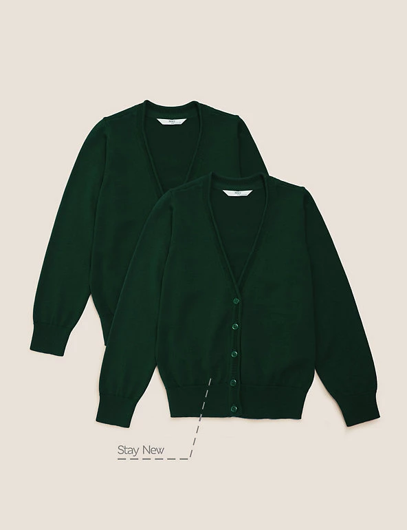 M&S Collection Cardigans 2pk Girls' Pure Cotton School Cardigan (3-18 Yrs) 32 M&S Collection Cardigans 2pk Girls' Pure Cotton School Cardigan (3-18 Yrs) - Image 30