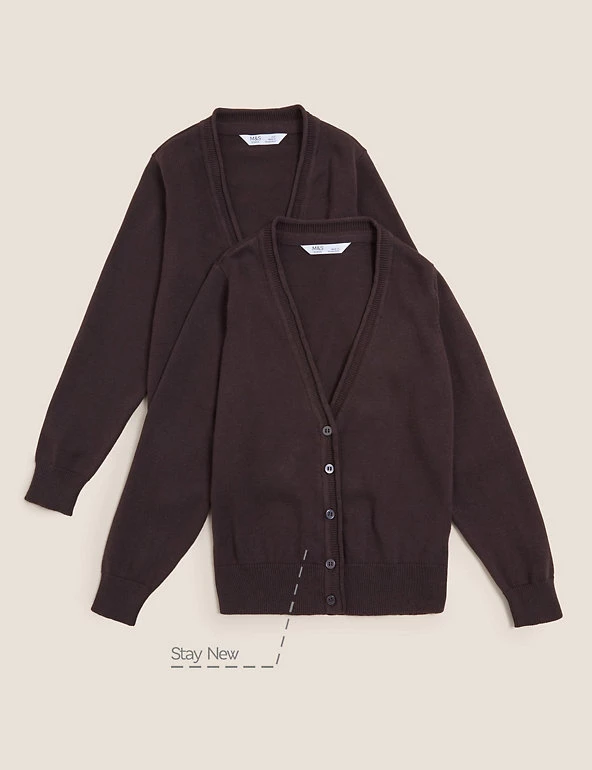 M&S Collection Cardigans 2pk Girls' Pure Cotton School Cardigan (3-18 Yrs) 16 M&S Collection Cardigans 2pk Girls' Pure Cotton School Cardigan (3-18 Yrs) - Image 14