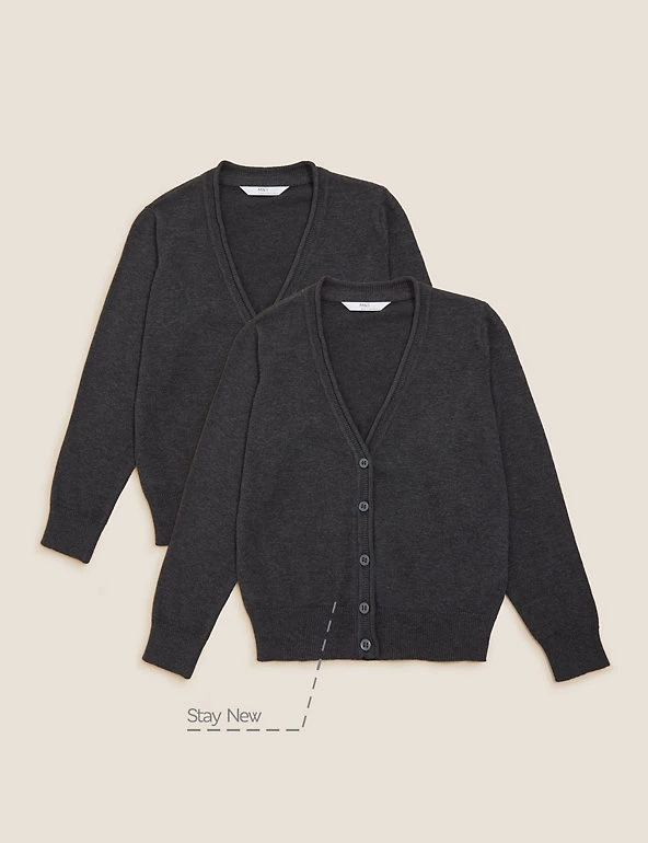 M&S Collection Cardigans 2pk Girls' Pure Cotton School Cardigan (3-18 Yrs) 12 M&S Collection Cardigans 2pk Girls' Pure Cotton School Cardigan (3-18 Yrs) - Image 10