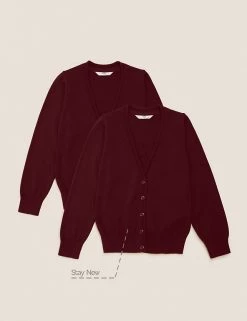 M&S Collection Cardigans 2pk Girls' Pure Cotton School Cardigan (3-18 Yrs) 55 M&S Collection Cardigans 2pk Girls' Pure Cotton School Cardigan (3-18 Yrs) -Outlet The Tidy Tots Store SD 04 T76 1371 XM X EC 90