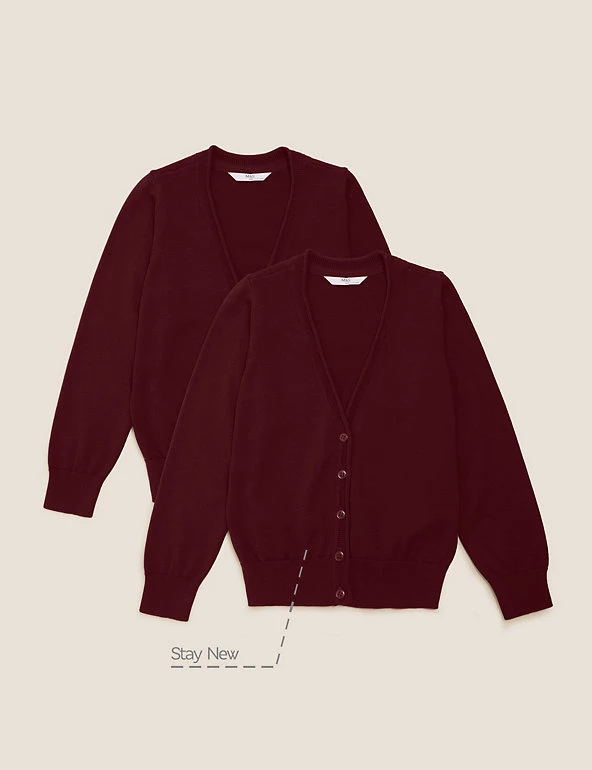 M&S Collection Cardigans 2pk Girls' Pure Cotton School Cardigan (3-18 Yrs) 24 M&S Collection Cardigans 2pk Girls' Pure Cotton School Cardigan (3-18 Yrs) - Image 22