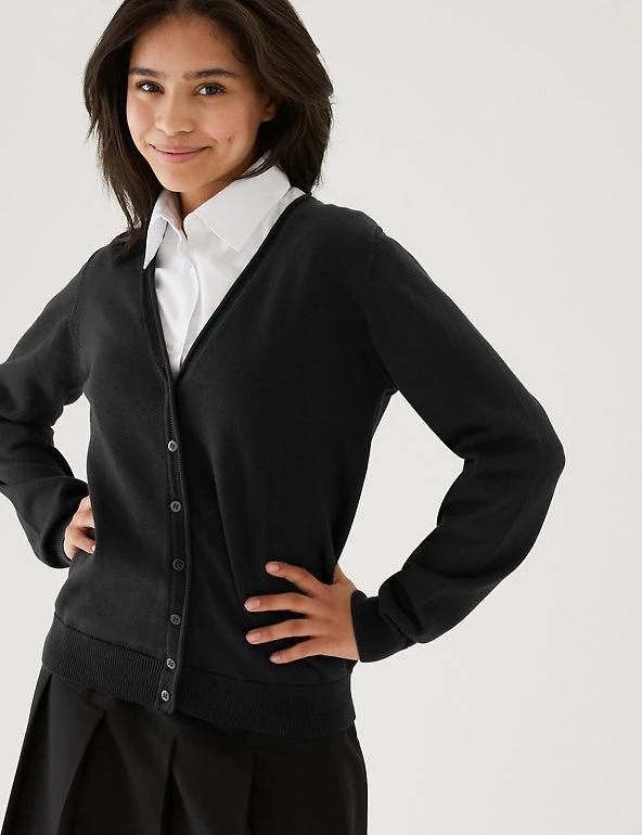 M&S Collection Cardigans 2pk Girls' Pure Cotton School Cardigan (3-18 Yrs) 7 M&S Collection Cardigans 2pk Girls' Pure Cotton School Cardigan (3-18 Yrs) - Image 5