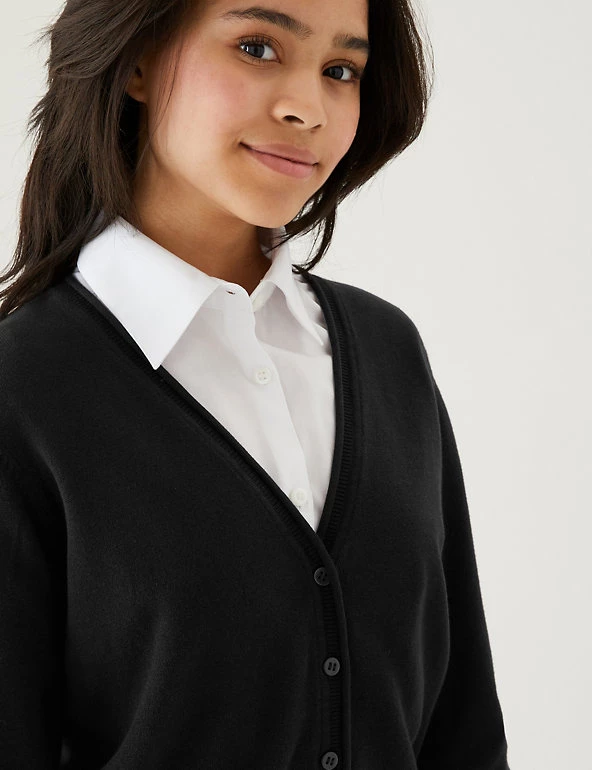 M&S Collection Cardigans 2pk Girls' Pure Cotton School Cardigan (3-18 Yrs) 9 M&S Collection Cardigans 2pk Girls' Pure Cotton School Cardigan (3-18 Yrs) - Image 7