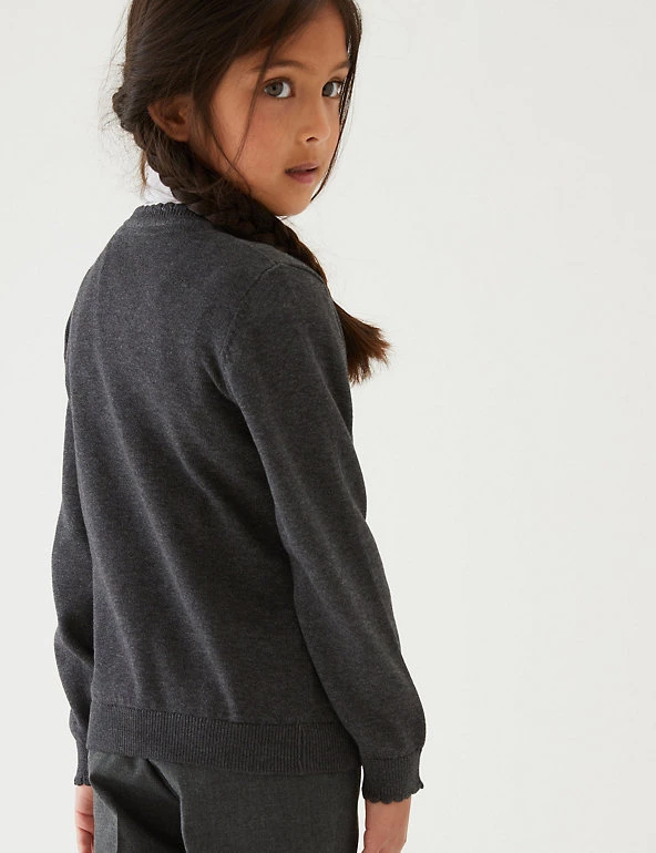 M&S Collection Cardigans Girls’ Pure Cotton Bow Pocket School Cardigan (3-18 Yrs) 10 M&S Collection Cardigans Girls’ Pure Cotton Bow Pocket School Cardigan (3-18 Yrs) - Image 8
