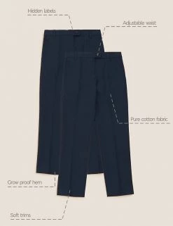 M&S Collection 2pk Girls' Slim Leg School Trousers (2-18 Yrs) -Outlet The Tidy Tots Store SD 04 T76 1425 F0 X EC 90