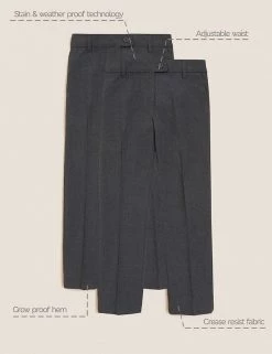 M&S Collection 2pk Girls' Slim Leg School Trousers (2-18 Yrs) -Outlet The Tidy Tots Store SD 04 T76 1425 T0 X EC 90