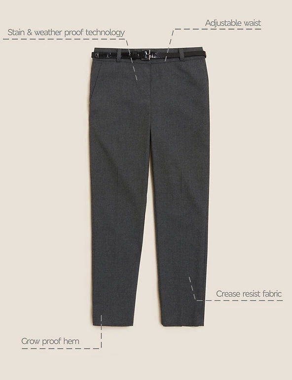 M&S Collection Girls' Skinny Leg Belted School Trousers (2-18 Yrs) 11 M&S Collection Girls' Skinny Leg Belted School Trousers (2-18 Yrs) - Image 9