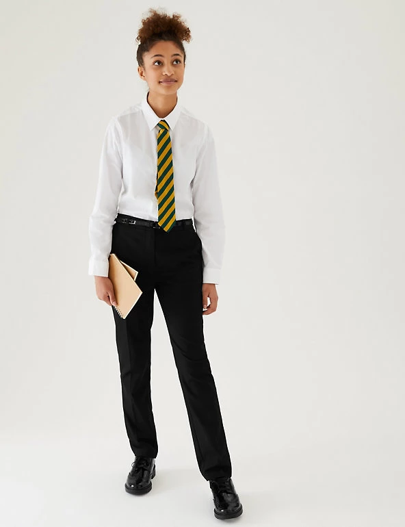 M&S Collection Girls' Skinny Leg Belted School Trousers (2-18 Yrs) 3 M&S Collection Girls' Skinny Leg Belted School Trousers (2-18 Yrs)