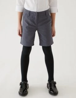 M&S Collection School 2pk Girls' Slim Leg Shorts (2-16 Yrs) -Outlet The Tidy Tots Store SD 04 T76 1435 T0 X EC 1