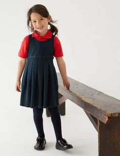 M&S Collection Dresses Girls' Cotton Knitted School Pinafore (2-12 Yrs) -Outlet The Tidy Tots Store SD 04 T76 1729 F4 X EC 0