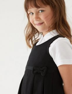 M&S Collection Dresses Girls' Cotton Knitted School Pinafore (2-12 Yrs) -Outlet The Tidy Tots Store SD 04 T76 1729 Y0 X EC 1