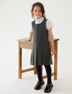 M&S Collection Dresses Girls' Permanent Pleats School Pinafore (2-12 Yrs)