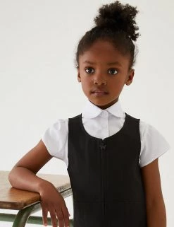 M&S Collection Dresses Girls' Permanent Pleats School Pinafore (2-12 Yrs) -Outlet The Tidy Tots Store SD 04 T76 1752 Y0 X EC 1